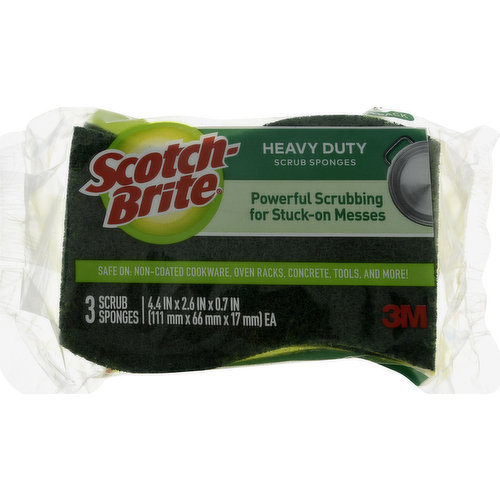 Scotch Brite Scrub Sponges, Heavy Duty, 3 Pack