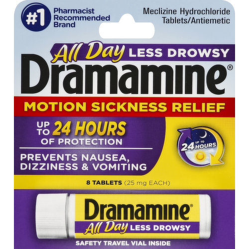 Dramamine Motion Sickness Relief, 25 mg, Tablets