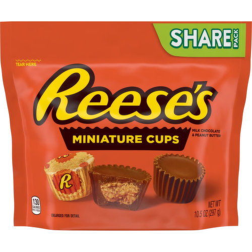 Reese's Miniature Cups, Milk Chocolate & Peanut Butter, Share Pack