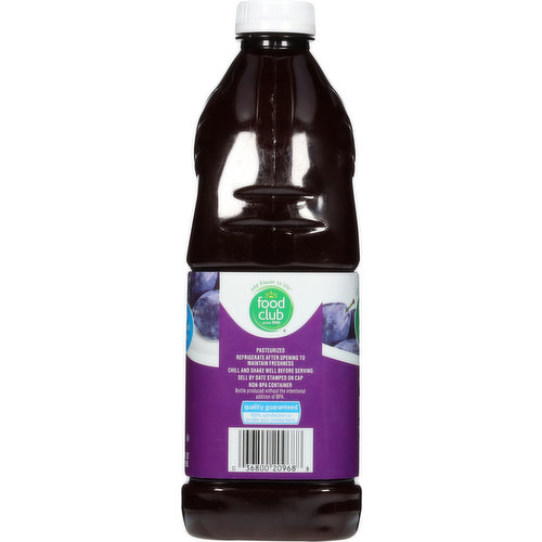 Food Club Juice, from Concentrate, 100% Unsweetened, Prune