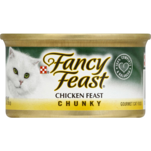 Fancy Feast Cat Food, Gourmet, Chicken Feast, Chunky