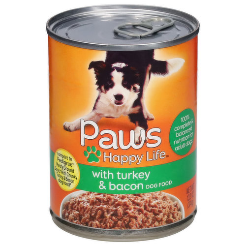 Paws Happy Life Dog Food, with Turkey & Bacon