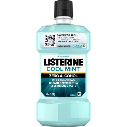 Listerine Mouthwash, Zero Alcohol, Cool Mint