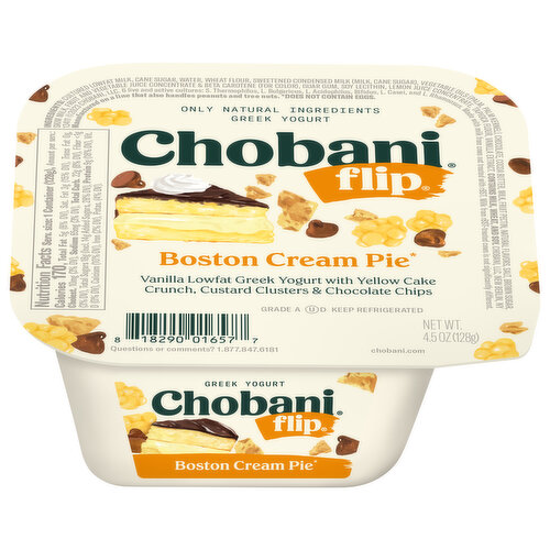 Chobani Yogurt, Greek, Boston Cream Pie