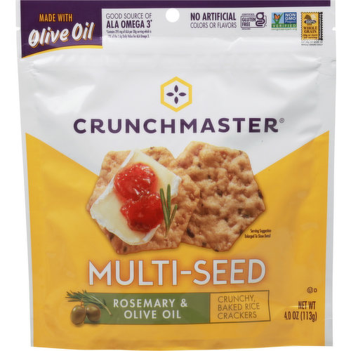 Crunchmaster Crackers, Rosemary & Olive Oil, Multi-Seed
