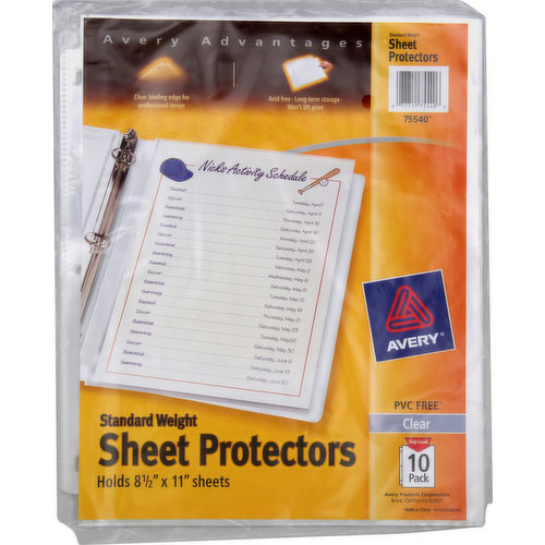 Avery Sheet Protectors, Standard Weight, Clear