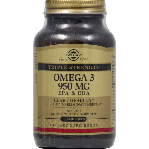 Solgar Omega 3, Triple Strength, 950 mg, Softgels