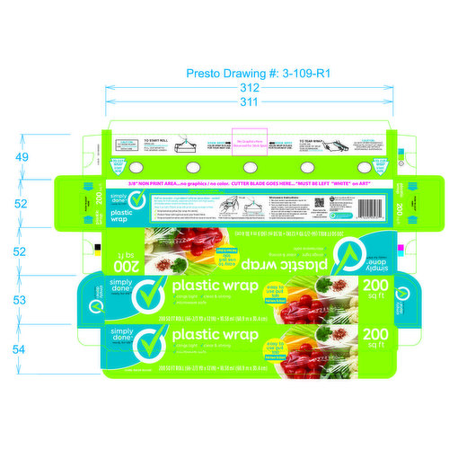 Simply Done Plastic Wrap, Professional Strength, Slide Cutter