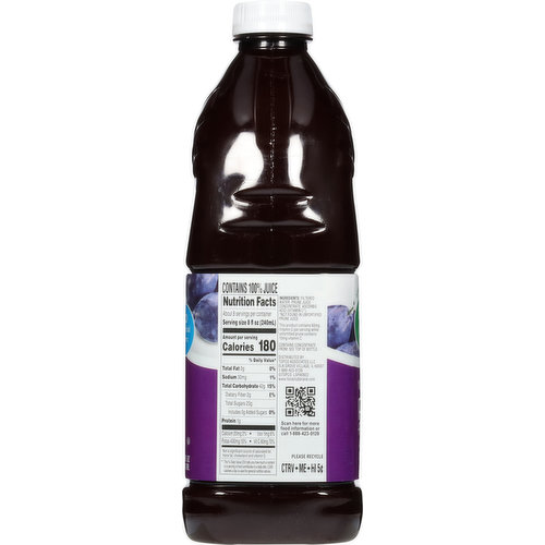 Food Club Juice, from Concentrate, 100% Unsweetened, Prune