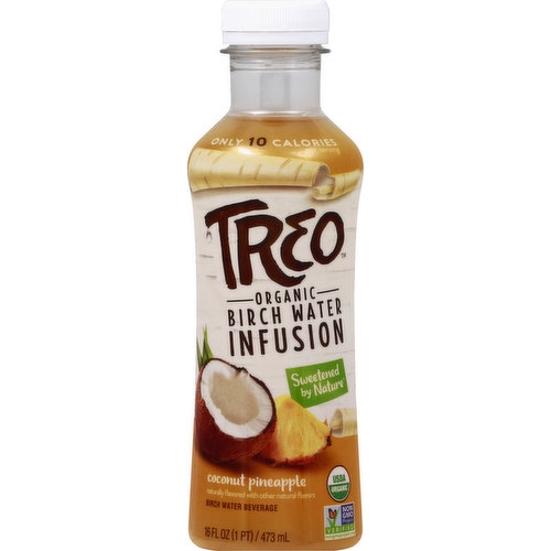 Treo Birch Water Infusion, Organic, Coconut Pineapple