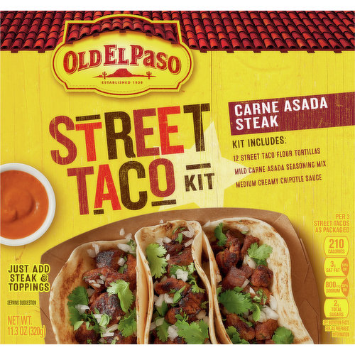 Old El Paso Street Taco Kit, Carne Asada Steak