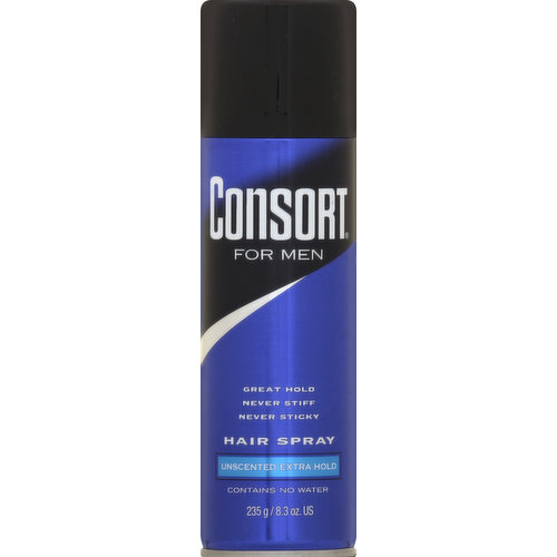 Consort Hair Spray, for Men, Unscented, Extra Hold