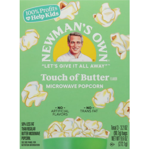 Newman's Own Microwave Popcorn, Touch of Butter Flavor