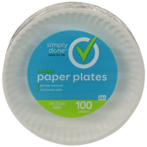 Simply Done Paper Plates, Coated