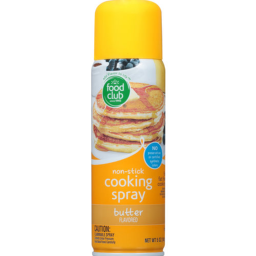 Food Club Cooking Spray, Non-Stick, Butter Flavored