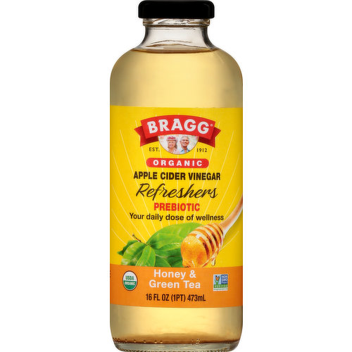 Bragg Apple Cider Vinegar, Organic, Honey & Green Tea, Prebiotic