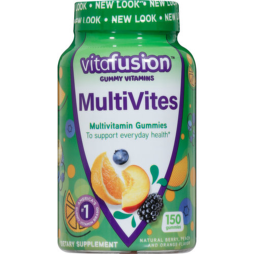 Vitafusion MultiVites, Natural Berry, Peach and Orange Flavor, Gummies