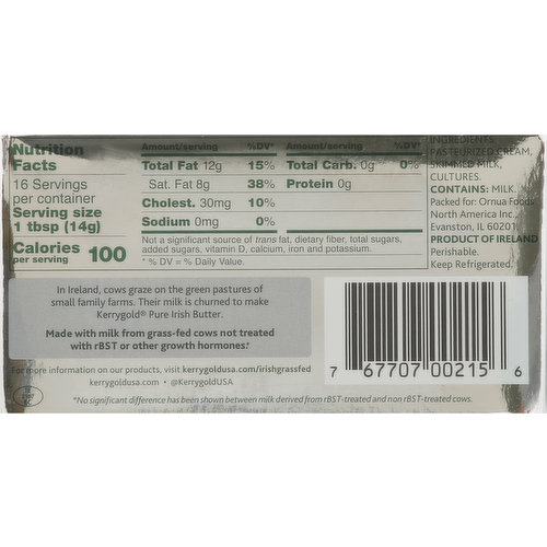 stick of butter nutrition label