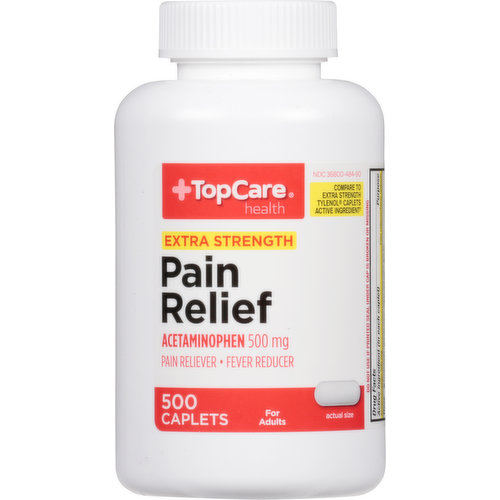 TopCare Pain Relief, Extra Strength, 500 mg, Caplets