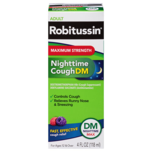 Robitussin Nighttime Cough DM, Maximum Strength, Adult