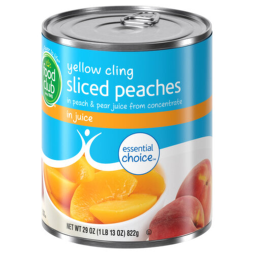 Food Club Peaches, in Juice, Sliced, Yellow Cling