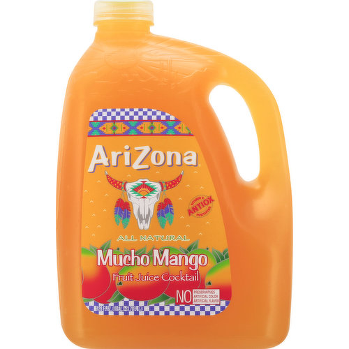 No artificial flavor. All natural. 100% natural. No preservatives. No artificial color. Vitamin C Antiox fortified. drinkarizona.com. Facebook. Instagram. Twitter. For more information about AriZona call 1-800-832-3775. An American company family owned & operated.