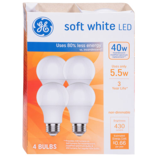 GE Light Bulb, LED, Soft White, 40w