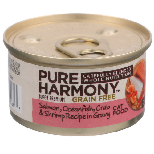 Pure Harmony Grain Free Salmon, Oceanfish, Crab & Shrimp Recipe Cuts In Gravy Cat Food