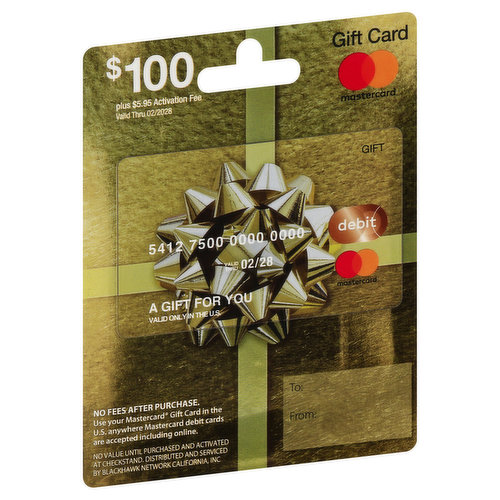 MasterCard Gift Card, Debit, MasterCard, $100 - King Kullen