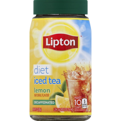 Lipton Iced Tea Mix, Lemon Flavor, Diet, Decaffeinated