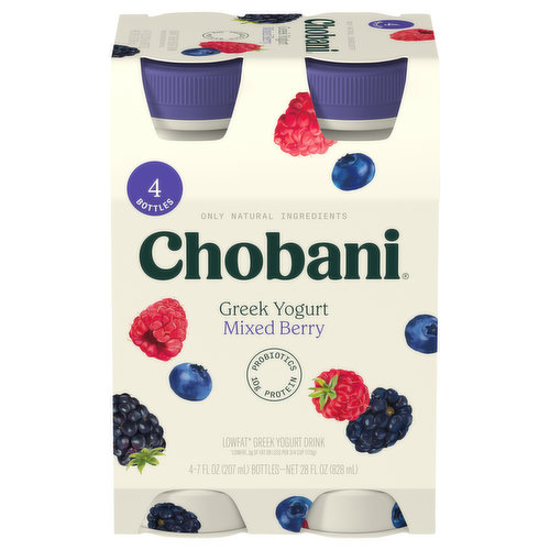 Chobani Yogurt Drink, Greek, Lowfat, Mixed Berry