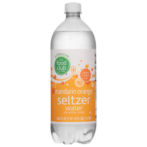 Food Club Seltzer Water, Mandarin Orange
