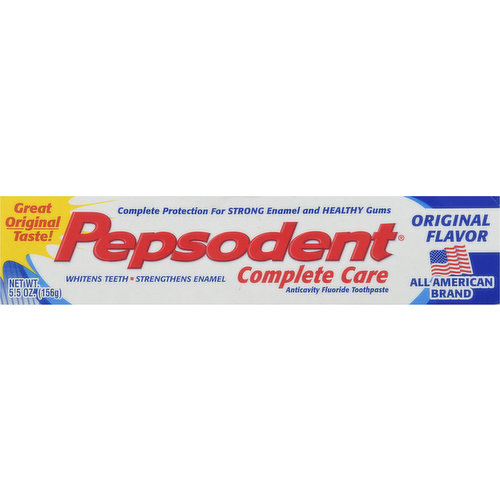 Pepsodent Toothpaste, Anticavity Fluoride, Original Flavor