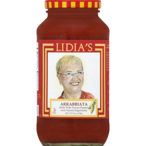 Made with Tuscan peppers and natural ingredients. For delicious recipes please visit our website www.lidiasitaly.com. Made with fresh and natural ingredients. No preservatives. No artificial flavors. No additives or fillers. Gluten free. Made only with extra virgin olive oil. No sugar added. Made only with Cento Italian tomatoes.
