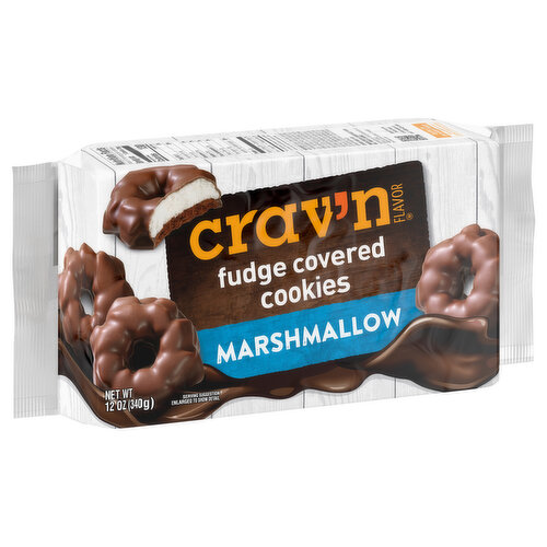Crav'n Flavor Cookies, Fudge Covered, Marshmallow