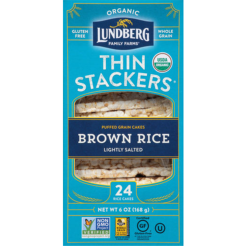 Lundberg Family Farms Rice Cakes, Organic, Lightly Salted, Brown Rice