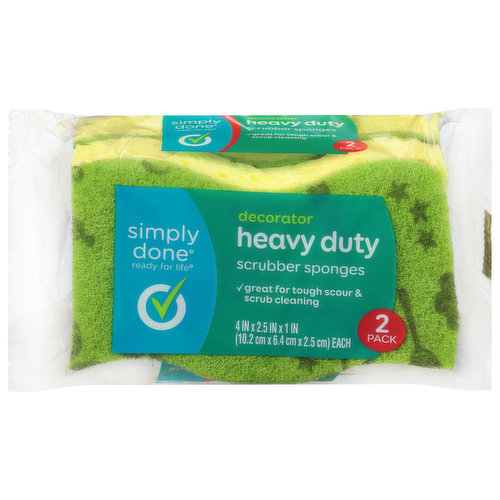 Simply Done Scrubber Sponges, Decorator, Heavy Duty, 2 Pack