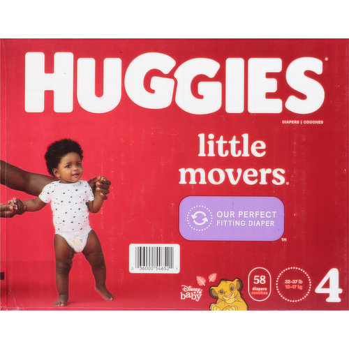 Huggies Little Movers Diapers, Fitting, Disney Baby, 4 (22-37 Lb)