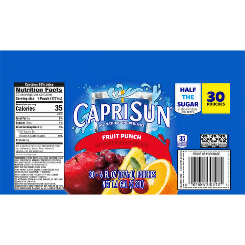 Capri Sun Juice Drink Blend, Fruit Punch - King Kullen