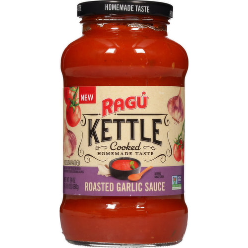 Ragu Sauce, No Sugar Added, Roasted Garlic, Kettle Cooked