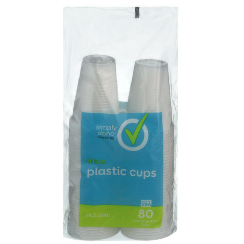 Simply Done Plastic Cups, Translucent