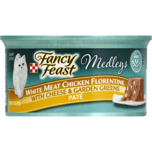 Fancy Feast Cat Food, Gourmet, White Meat Chicken Florentine, Pate