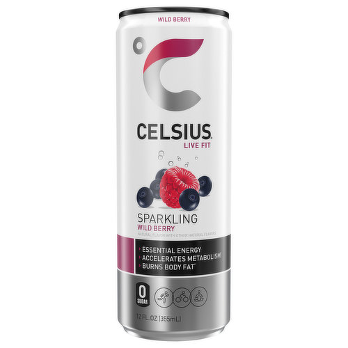 Celsius Energy Drink, Wild Berry, Sparkling