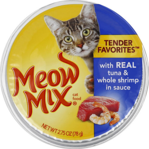Meow Mix Cat Food, with Real Tuna & Whole Shrimp in Sauce