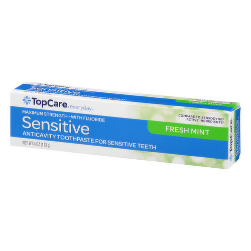 TopCare Toothpaste, Sensitive, Maximum Strength, Fresh Mint