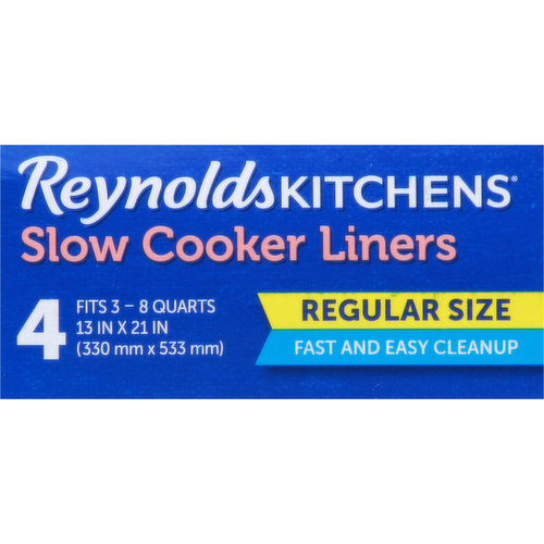 Reynolds Wrap Slow Cooker Liner, Fits 3-8 Quarts, Regular Size