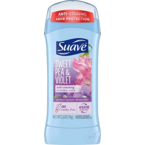 Suave Antiperspirant Deodorant, Sweet Pea & Violet, Invisible Solid
