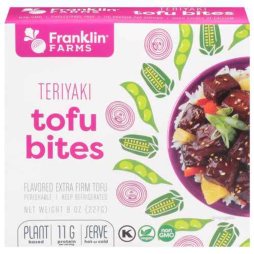 Franklin Farms Flavored Extra Firm Teriyaki Bites Tofu, 8 oz