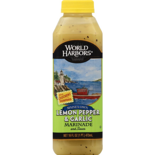 World Harbors Marinade and Sauce, Maine's Own Lemon Pepper & Garlic