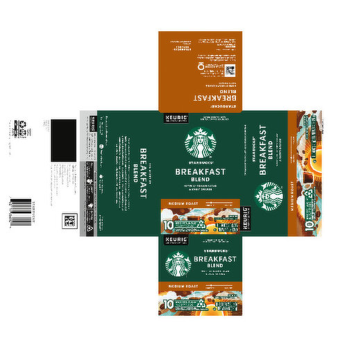 Starbucks Breakfast Blend, Medium Roast K-Cup Coffee Pods, 100